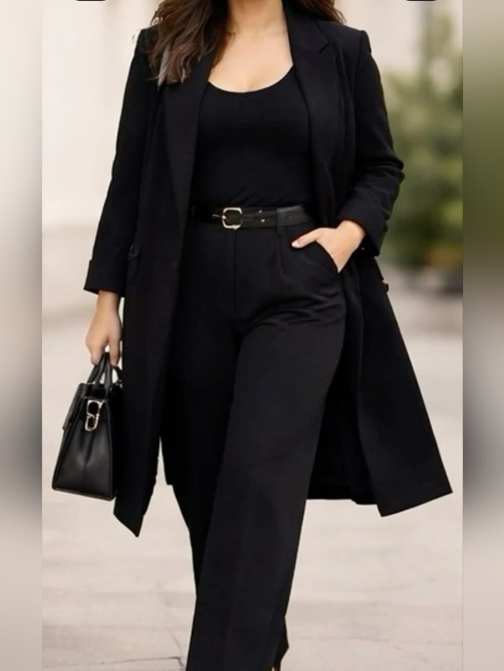 Blazer Long Women Worthington Color Black Size 20W Strech Pockets Buttons Front